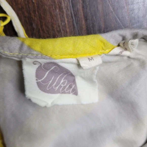 Anthropologie Lilka Yellow and Gray Striped Maxi Dress Medium - Picture 2 of 9